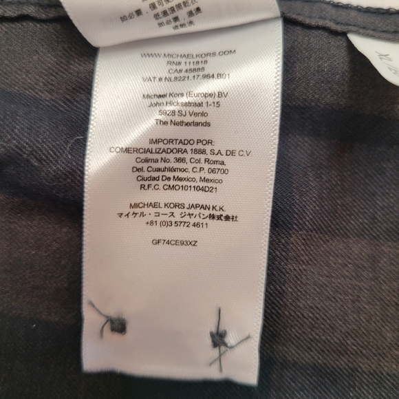 Michael Kors Classic Fit Long Sleeve Button Down Shirt Brown Plaid Lined ,XL - Picture 10 of 11